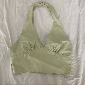 Zara Pastel Green Halter Crop Top